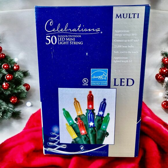 Celebrations LED 50 Multi Color Mini Lights 14 ft length Ace Hardware Box - Picture 8 of 8